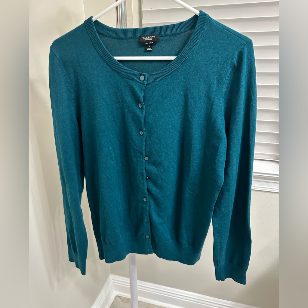 Talbots Teal Knit Sweater, M